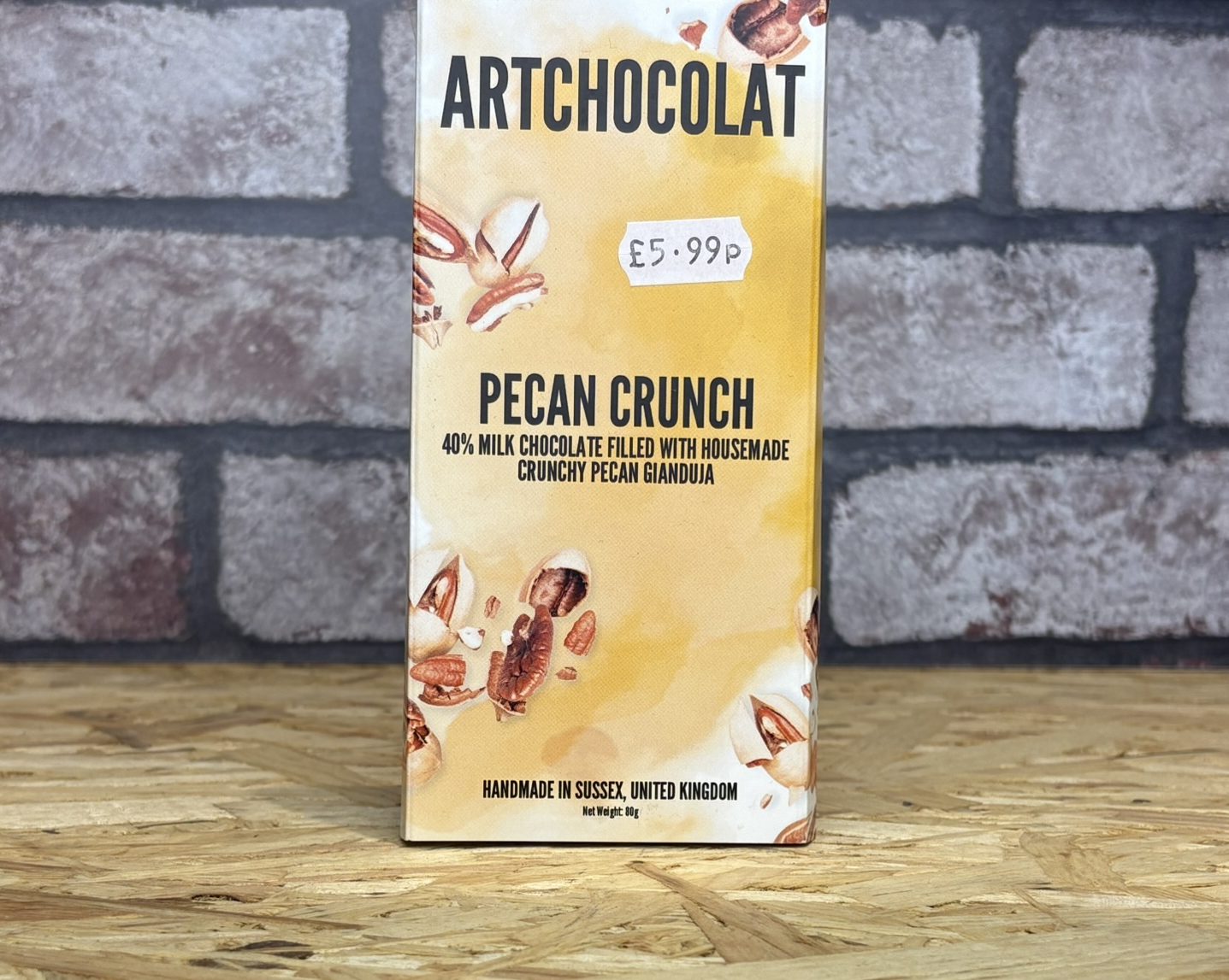 bar of pecan crunch milk chocolate