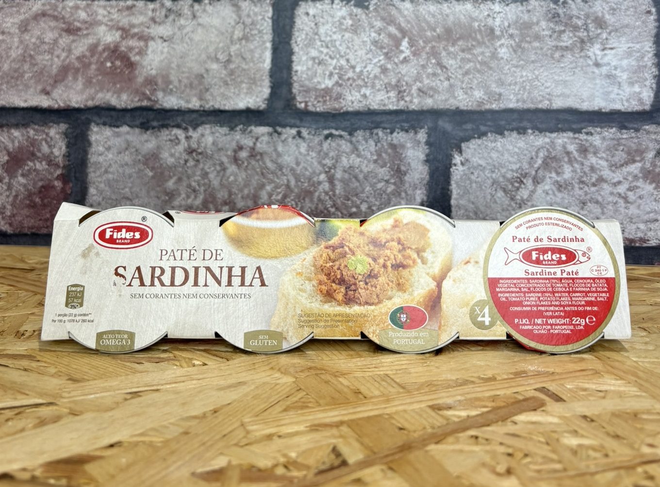 packet of 4 sardine pate