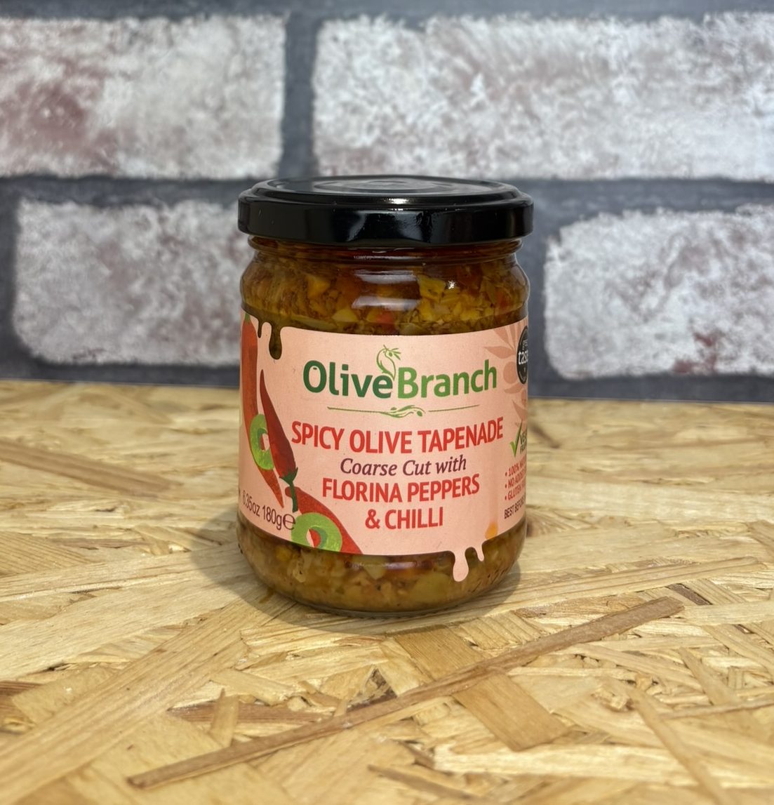 jar of spicy olive tapenade
