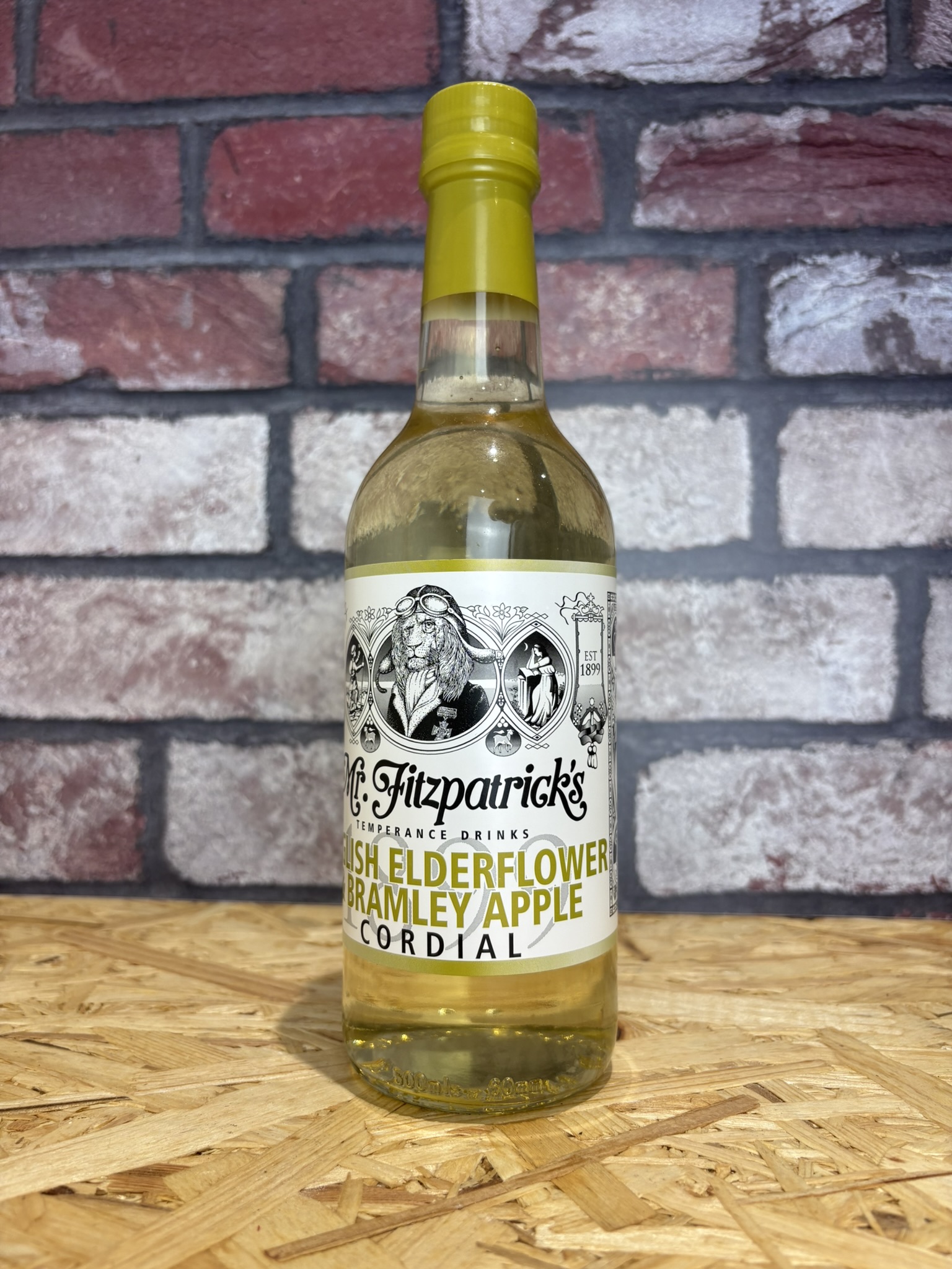 bottle of elderflower and apple cordial