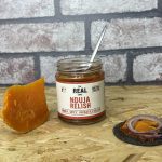 Nduja relish with Mimolette cheese and crackers