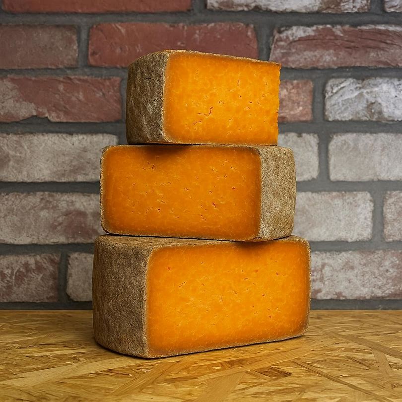 stacked cloth bound red leicester