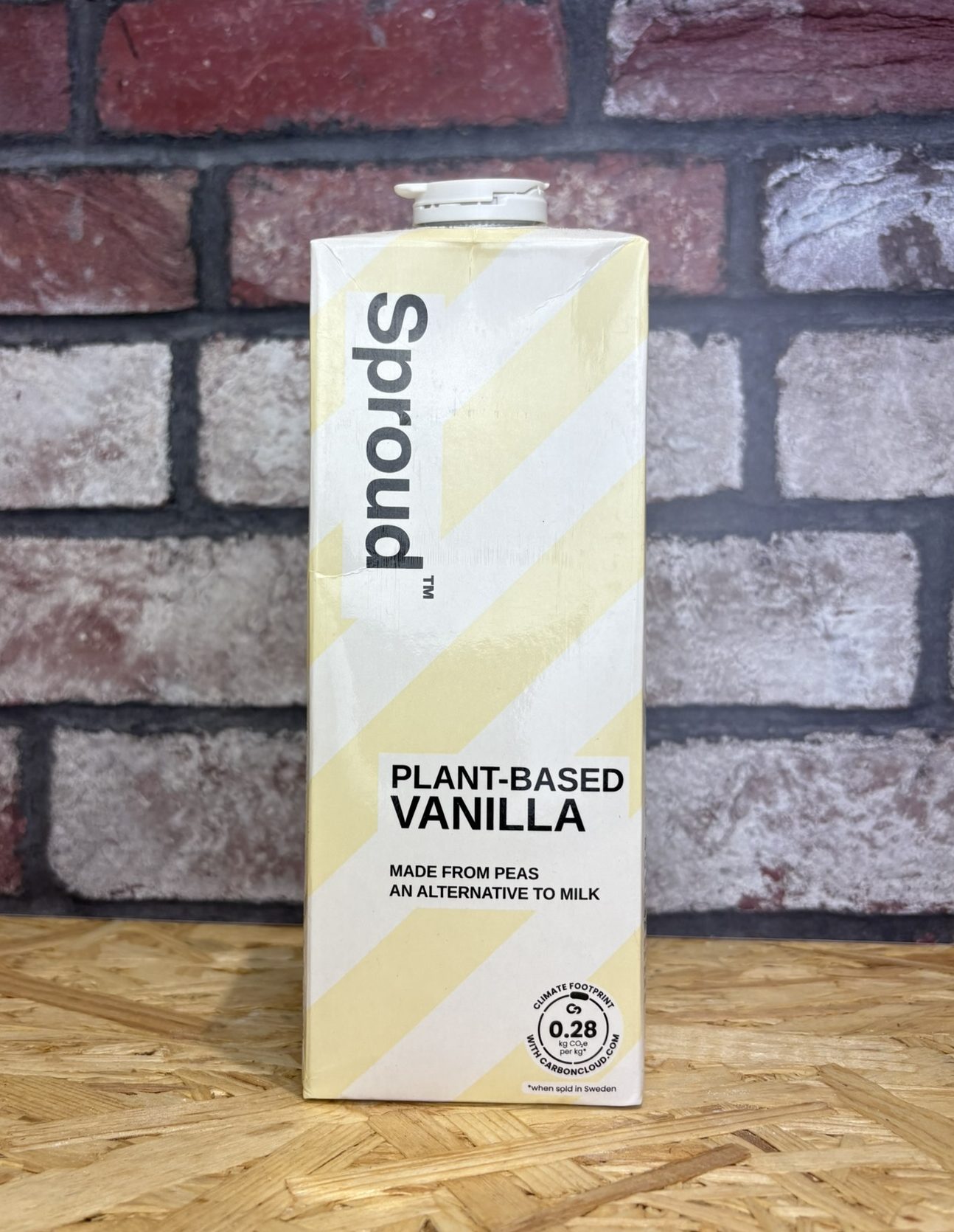 carton of vanilla pea milk