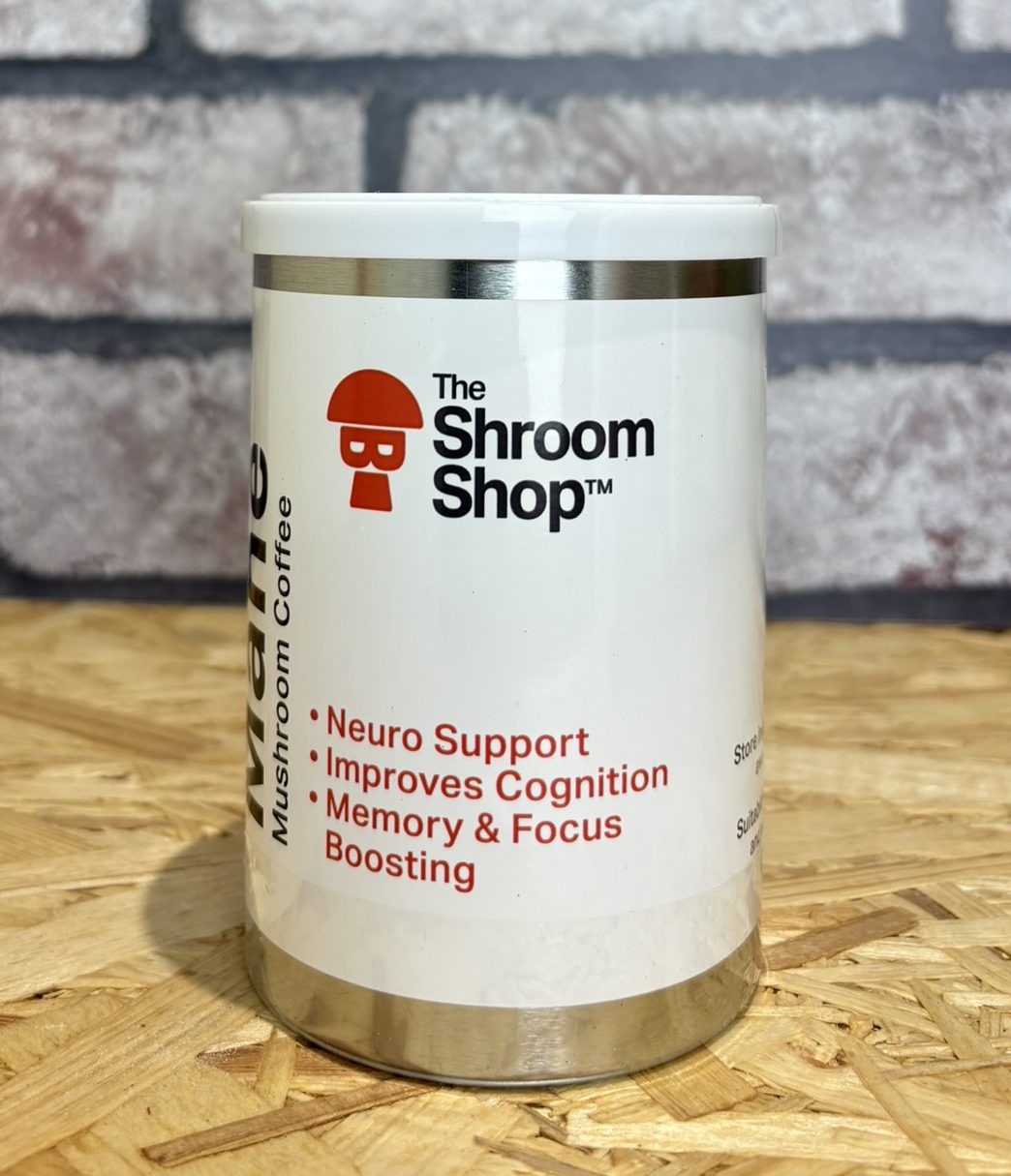 tin of mushroom coffee