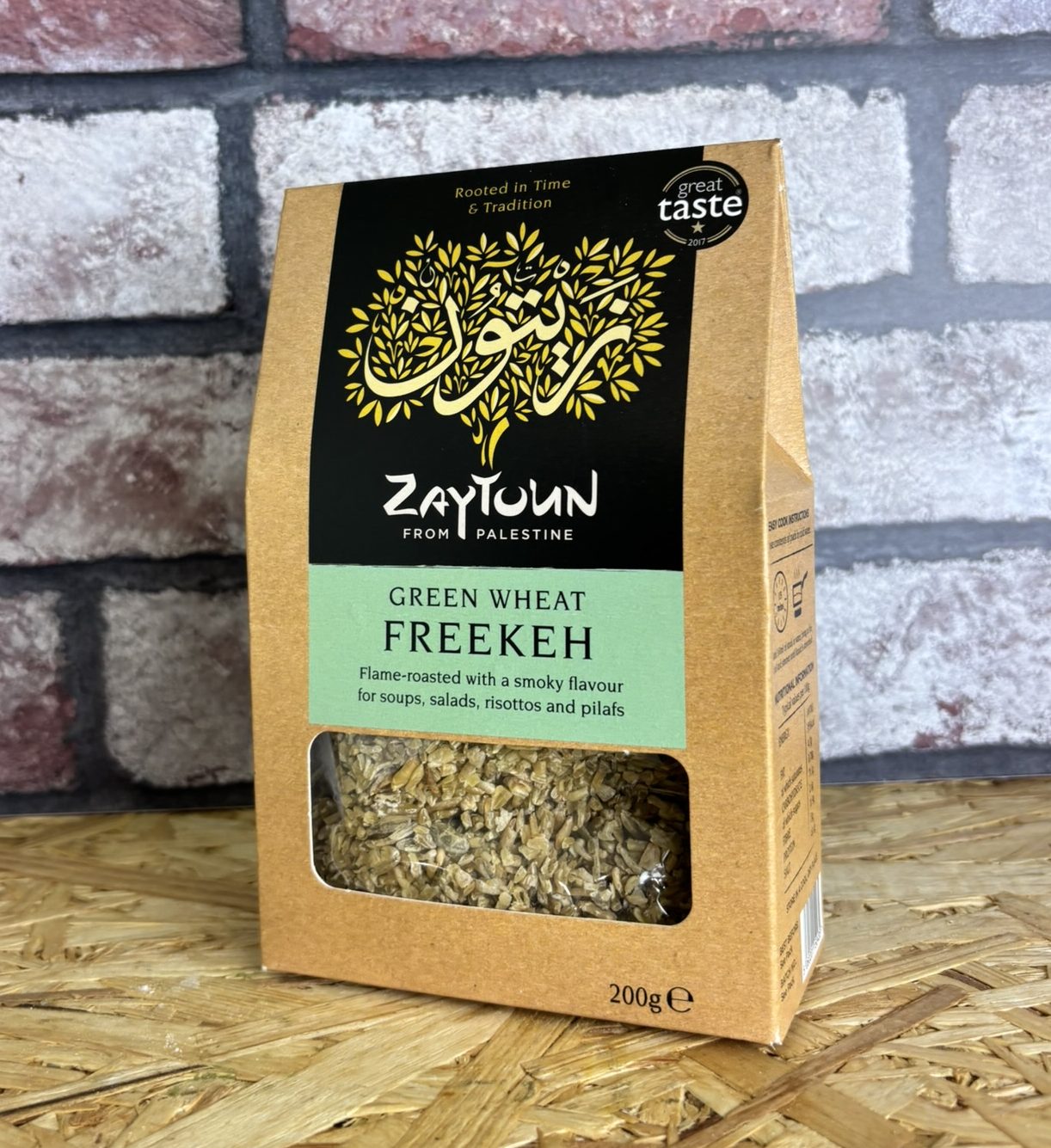 box of green wheat freekeh