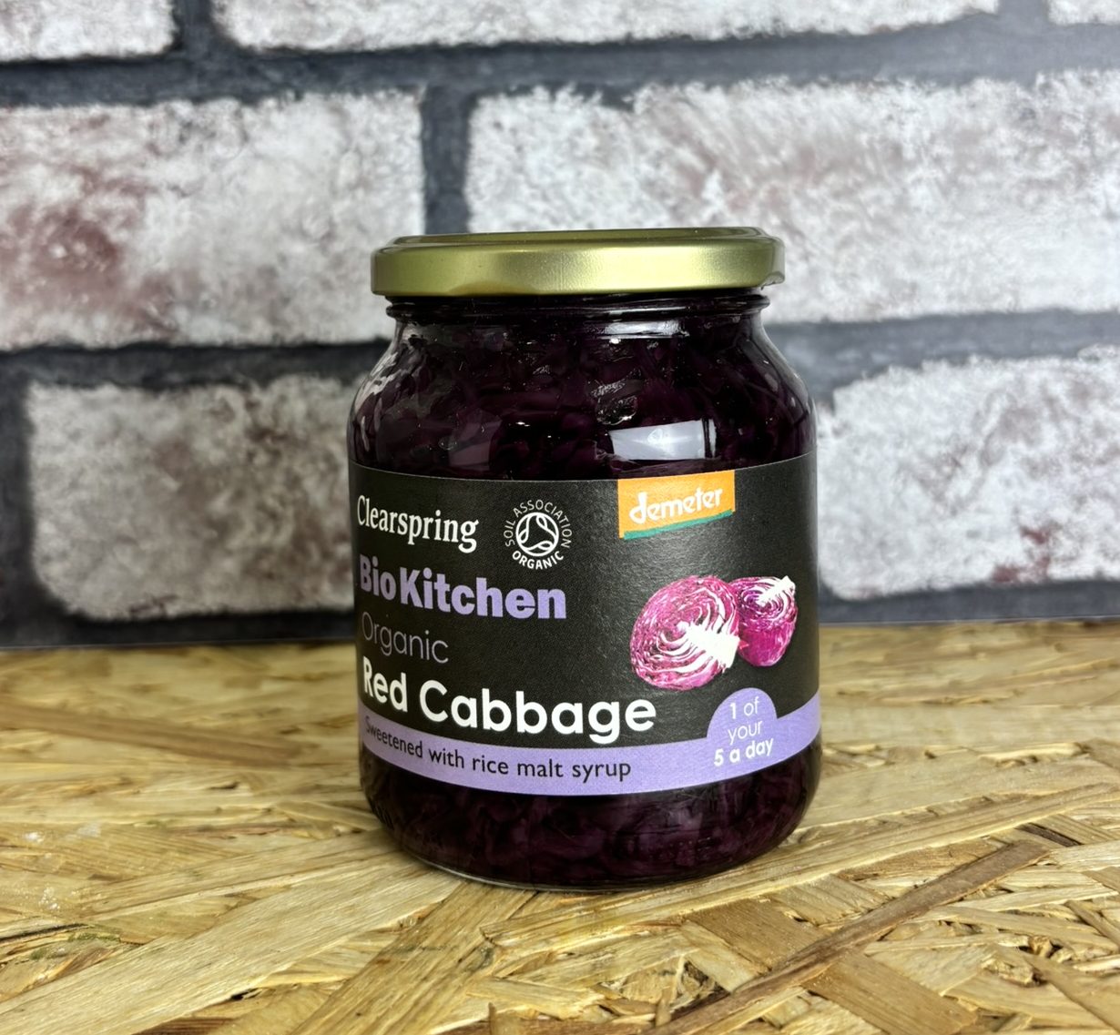 jar of red cabbage