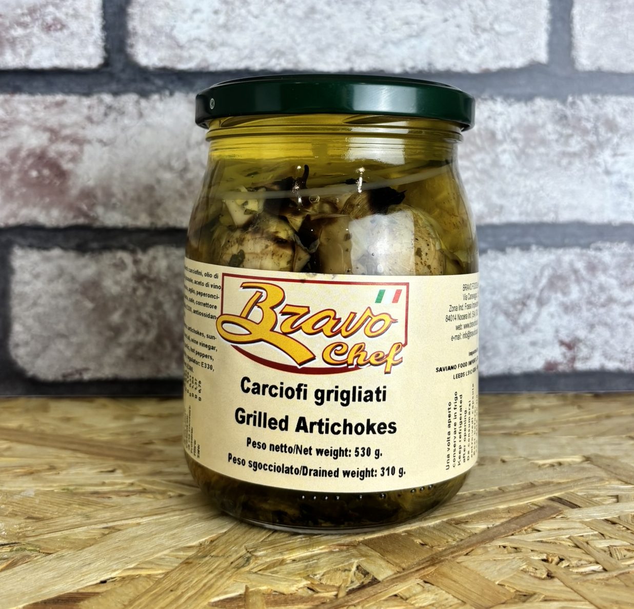 jar of grilled artichokes