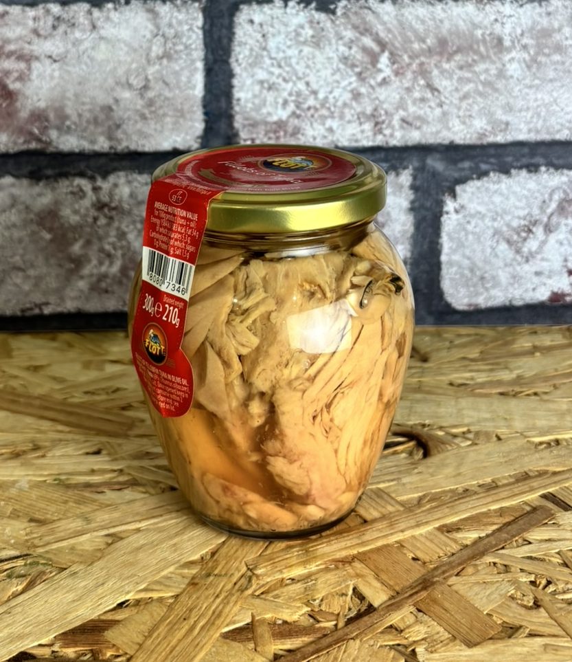 jar of yellowfish tuna in olive oil