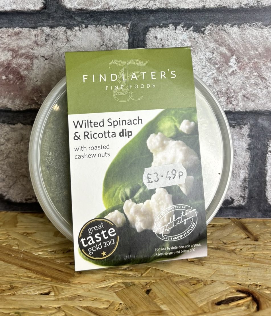 tub of spinach and ricotta dip