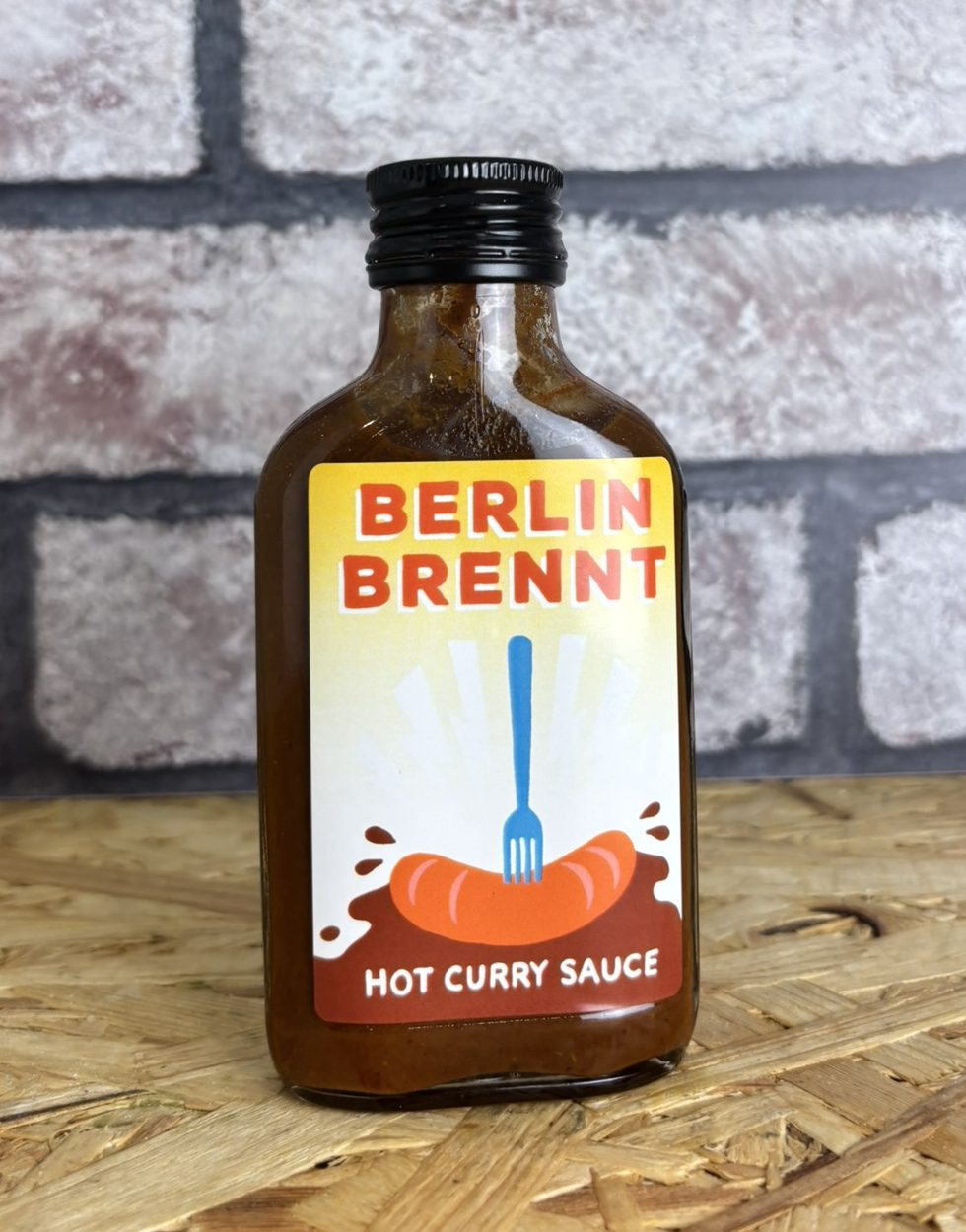 bottle of hot curry sauce